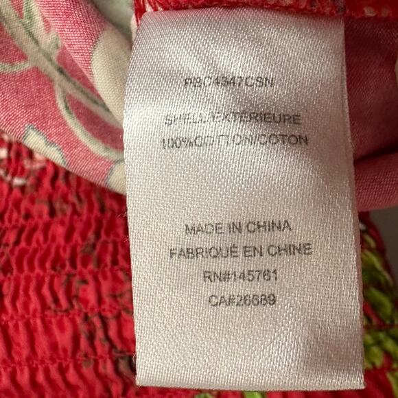 PARKER XS Penn Off-the-Shoulder Floral-Print Blouse, Red, Designer, Smocked - Picture 8 of 9